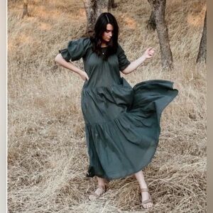 DAUGHTERS OF INDIA Sahana Gown Emerald Green Maxi Dress M